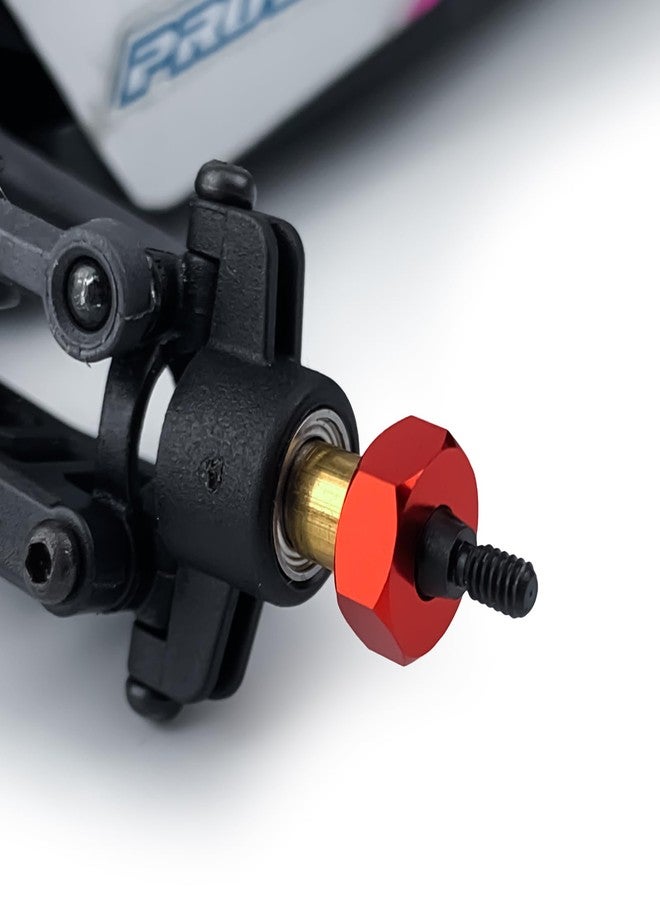 JGGZONE 4PCS Aluminum Wheel Hex Hub Extenders Adaptor Combiner Coupler RC Wheel Hex Drive Adapter Compatible with Losi 1/24 Micro-B 2WD Buggy Upgrade Parts (Red) - Image 5